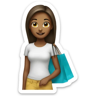 Cute girl with shopping bags  sticker