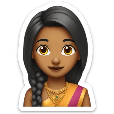 Cute indian girl sticker