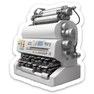 an high-tech machine that write wonderful poetic message text sticker