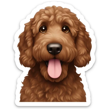 Dark brown Goldendoodle sticker