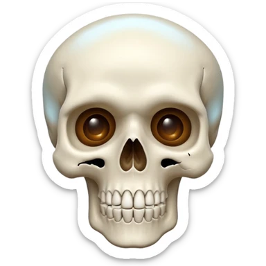 Skull emoji with a mix of surprise emoji sticker