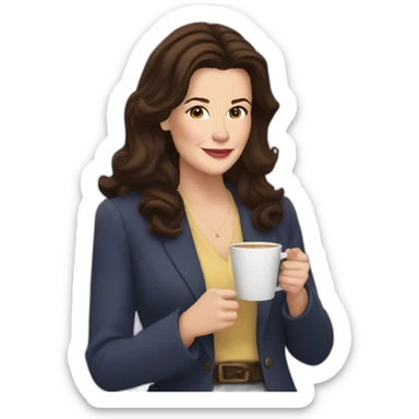 Lorelai Gilmore drinking coffee sticker
