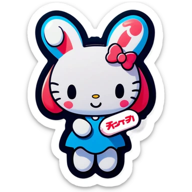 My Melody, Hello Kitty, and Cinnamoroll sticker