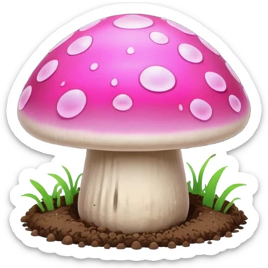 pink glowing magic mushroom with dirt sticker