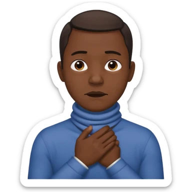 Man with hands gripped around NECK crossed like he is choking sticker