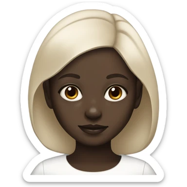 portrait of a dark-skinned girl with white Chihuahua sticker