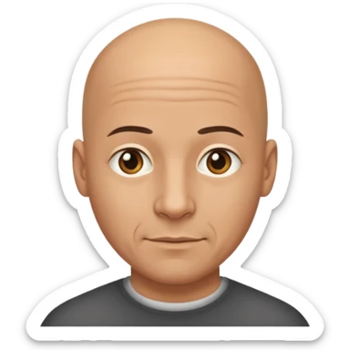 Bald man with no facial hair sticker