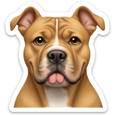 Light brown American bully dog with cropped ears sticker