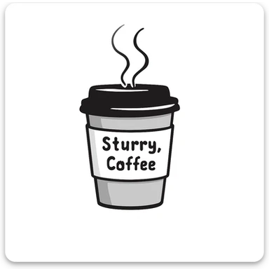 Add visible coffee steam rising from the cappuccino cup. Keep the style consistent with the original and maintain the original background. sticker