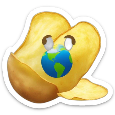 potato chips on the earth sticker