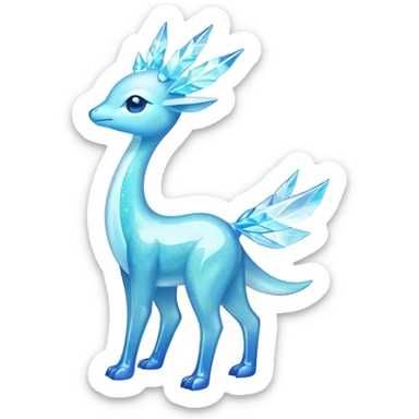 Shiny Exotic Colorful Ethereal Sparkly Amaura-Aurorus-Fakémon-hybrid-creature (full body)  sticker