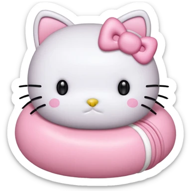 Crea una foca anillada gordita con aspecto tierno, lleva un moño rosado con tonos pasteles (como referencia el lazo de hello kitty rosado) sticker