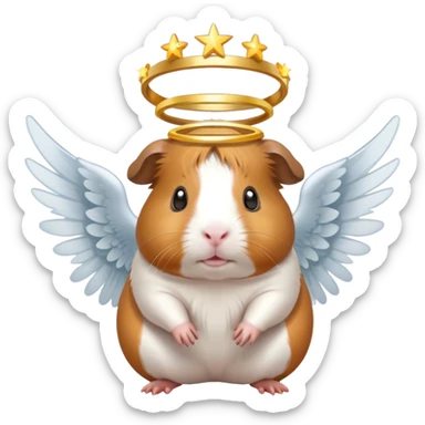 Guinea pig with angel halo  sticker