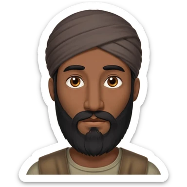 syrian long nose, black hair, long black beard, man sticker