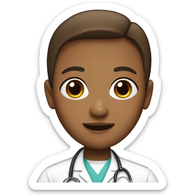 Vet nurse with brown eyes sticker