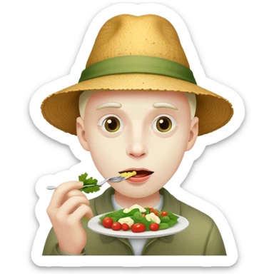 Cat eating raw ￼￼-Vernid-creature￼ man sticker