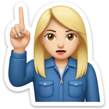 A baddie showing middle finger  sticker