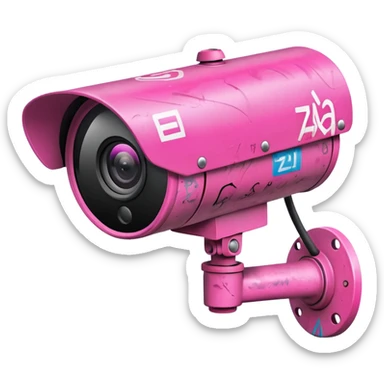 Security Camera pink with graffity sticker