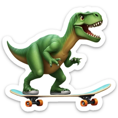 Dinosaur skateboarding  sticker