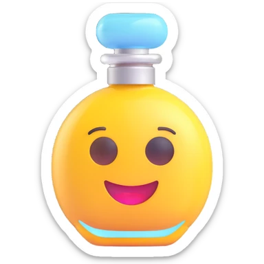 perfume bottle, 3D emoji style sticker