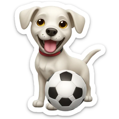 Dog playing soccer sticker