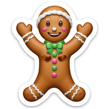 christmas gingerbread man sticker