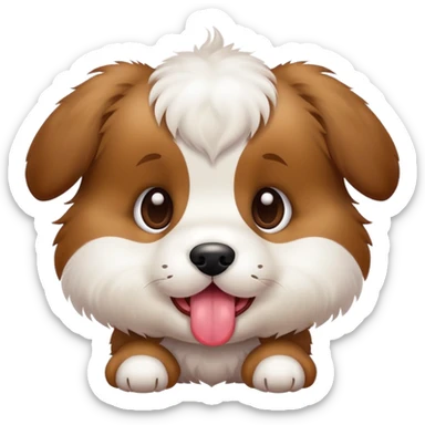 Puppy with tongue out  sticker