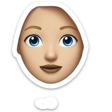 Memoji of a woman with blond hair and blue eyes sticker