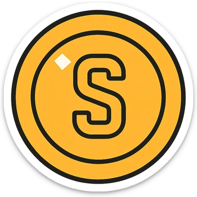 shiny gold coin sticker