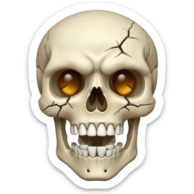 Skeleton head breaking egoistic sticker