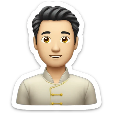 Homme Chinois cheveux mal coiffé sticker