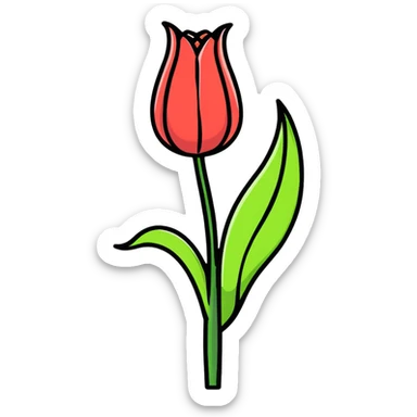 tulipán caricaturesco y brillante sticker