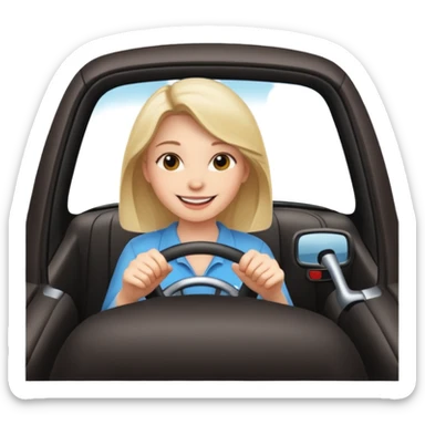 Girl driving car sticker
