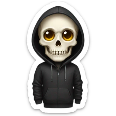 Skeleton programmer in black hoodie sticker