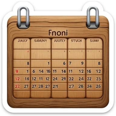 calendar wood sticker