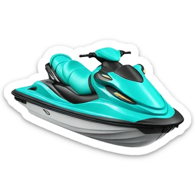  Realistic turquoise jet ski isolated. sticker