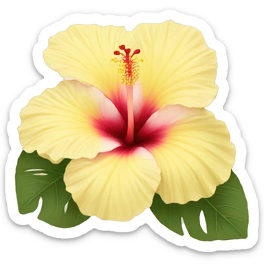light pastel yellow hibiscus sticker
