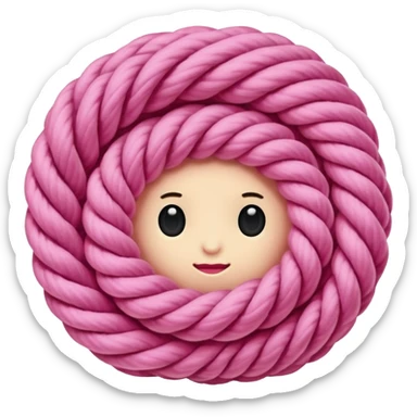 pink yarn sticker