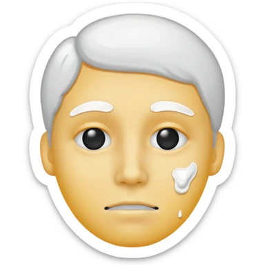 White glue all over face sticky sticker