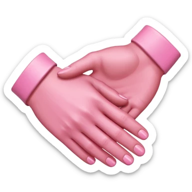 handshake pink hands sticker