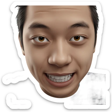 realistic portrait of smiling boy sticker