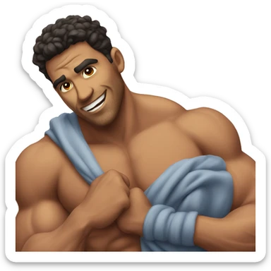 muscular shirtless latino guy meme sticker