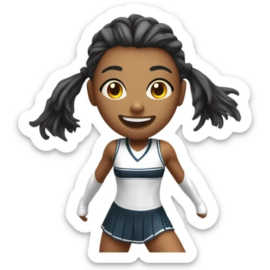 Jumping-white-Cheerleader-pigtails  sticker