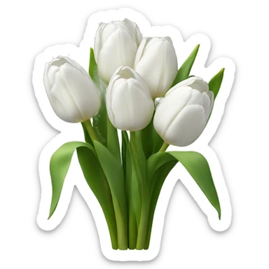 White tulips sticker
