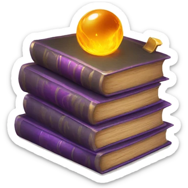 pile of magic spell books sticker
