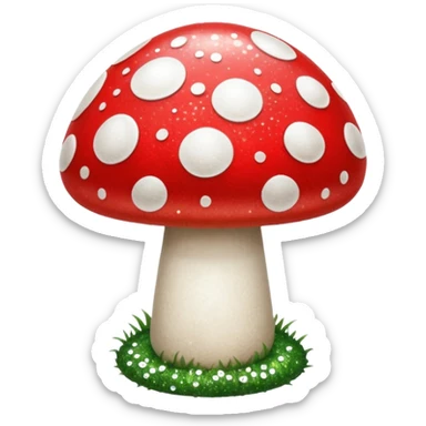 glitter mushroom 1-up sticker