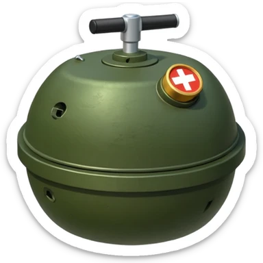 military green flat realistic anti-personnel mine sticker