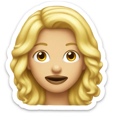 blonde woman emoji with zipper mouth sticker