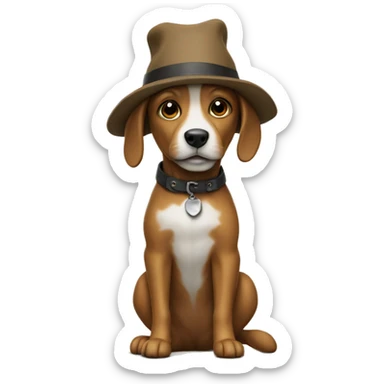 Dog in a hat in boots sticker