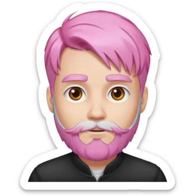 white bearded pink haired  sticker